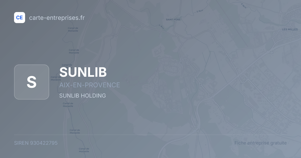 SUNLIB — 930422795 — fiche entreprise
