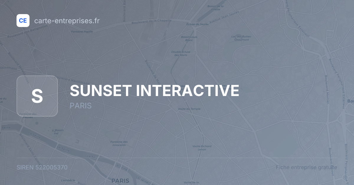 SUNSET INTERACTIVE — 522005370 — fiche entreprise
