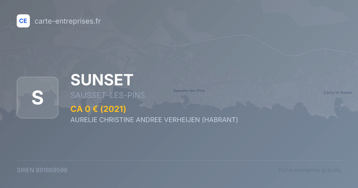 SUNSET — 891869596 — fiche entreprise