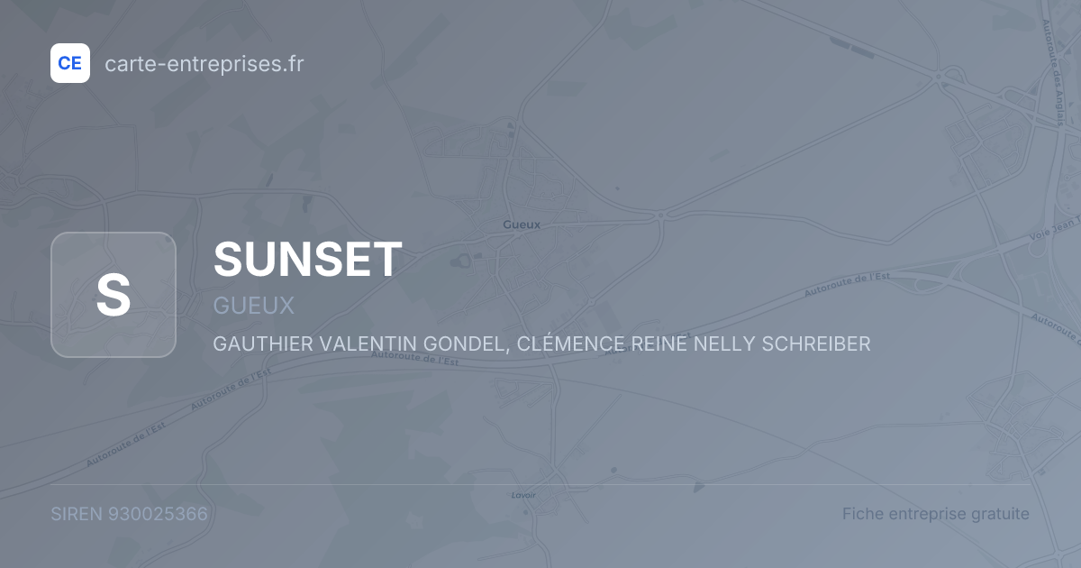 SUNSET — 930025366 — fiche entreprise