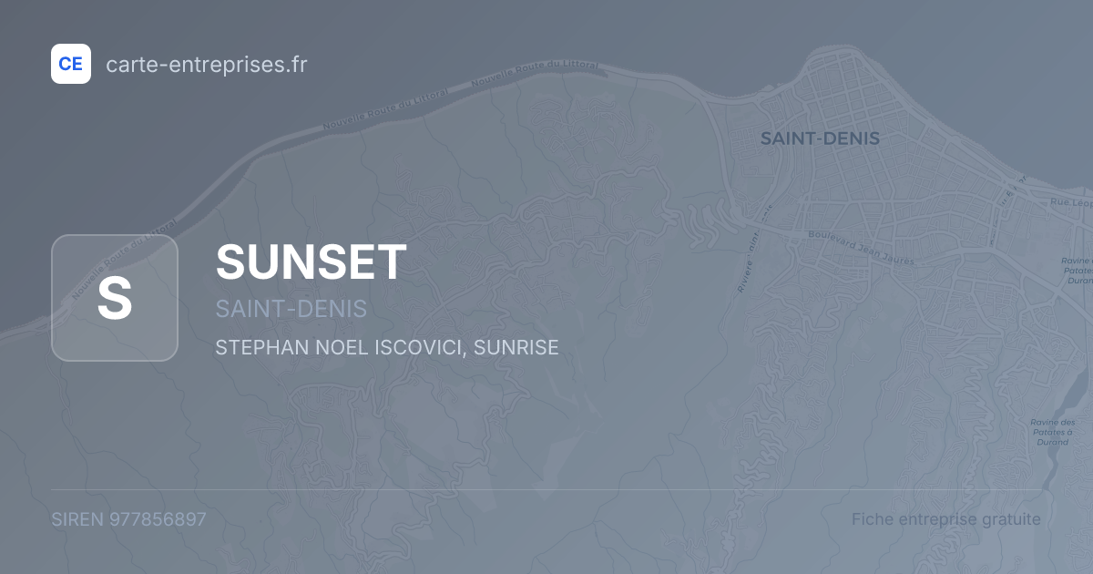 SUNSET — 977856897 — fiche entreprise