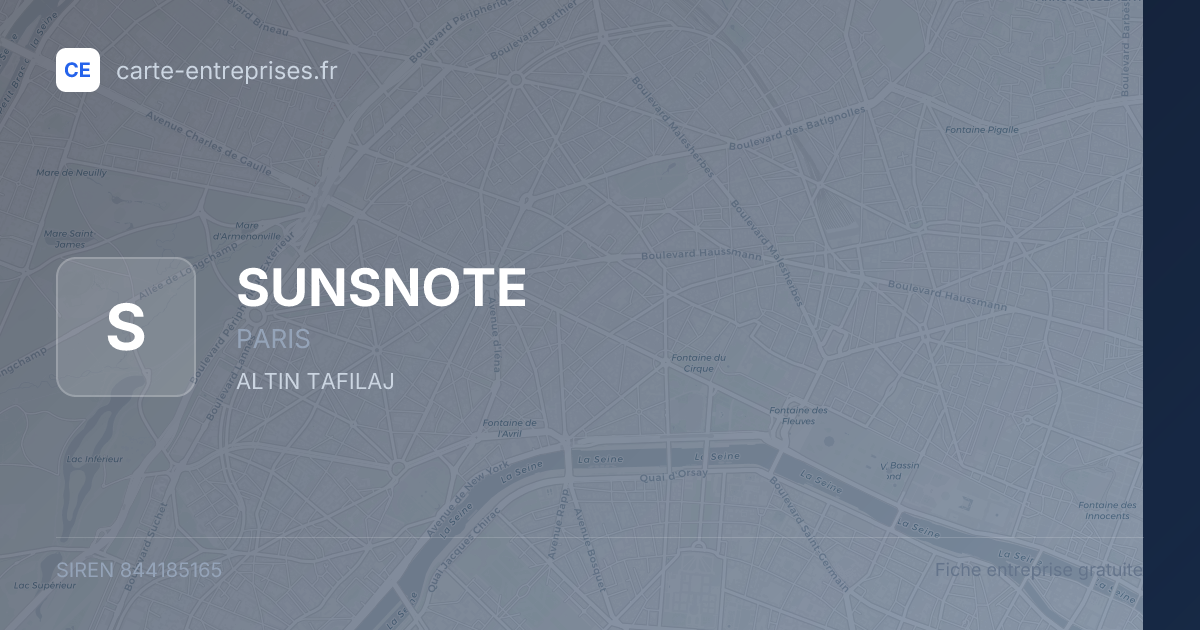 SUNSNOTE — 844185165 — fiche entreprise