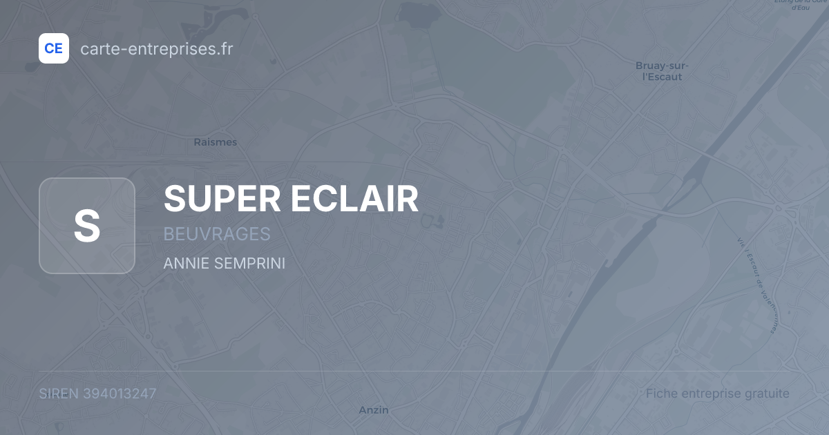 SUPER ECLAIR — 394013247 — fiche entreprise
