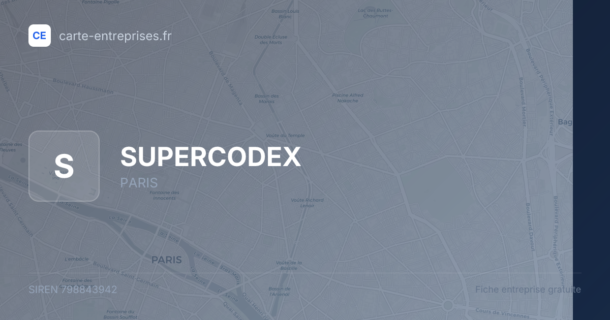 SUPERCODEX — 798843942 — fiche entreprise