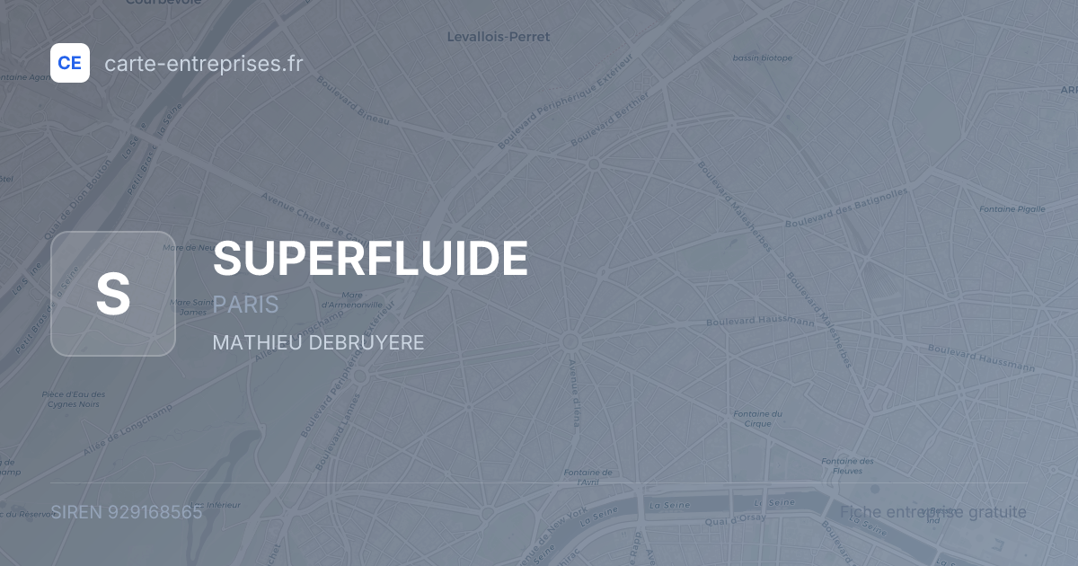 SUPERFLUIDE — 929168565 — fiche entreprise