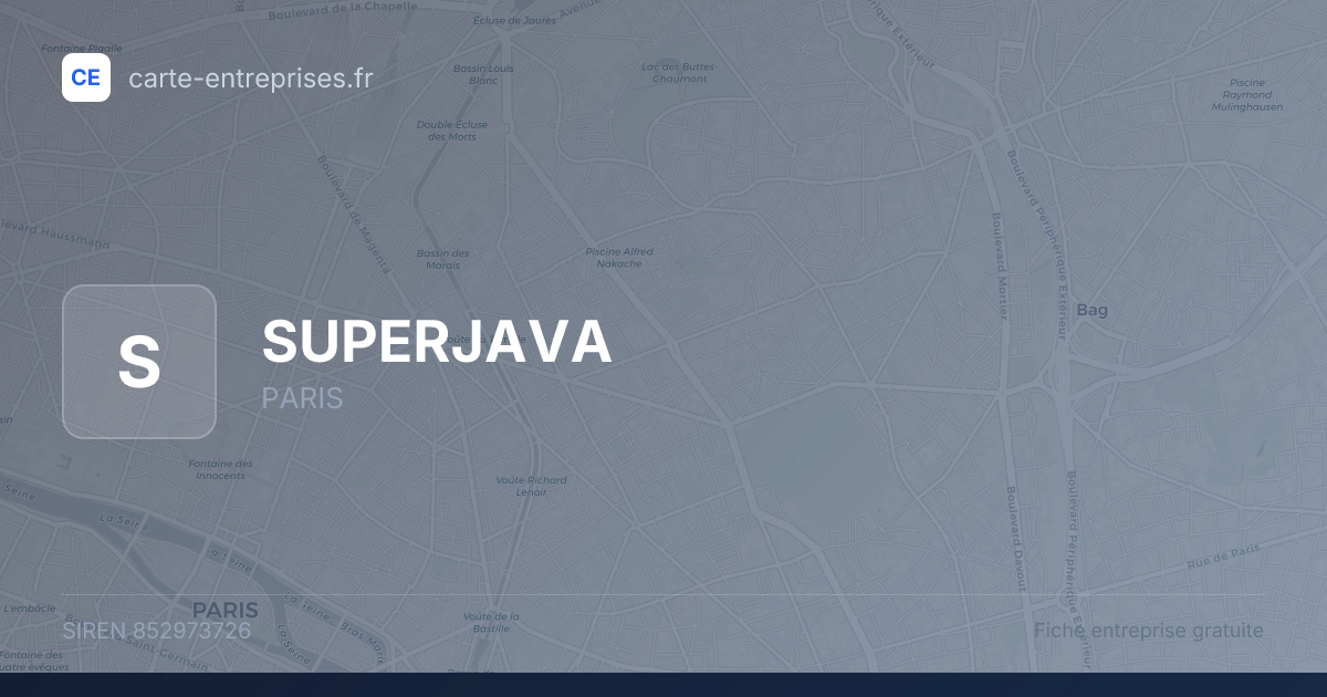 SUPERJAVA — 852973726 — fiche entreprise