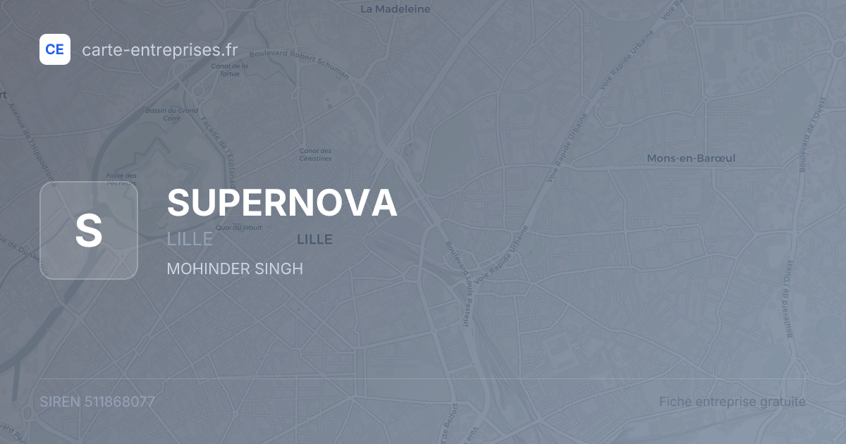 SUPERNOVA — 511868077 — fiche entreprise