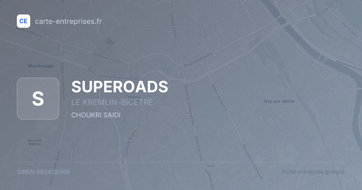 SUPEROADS — 993428986 — fiche entreprise