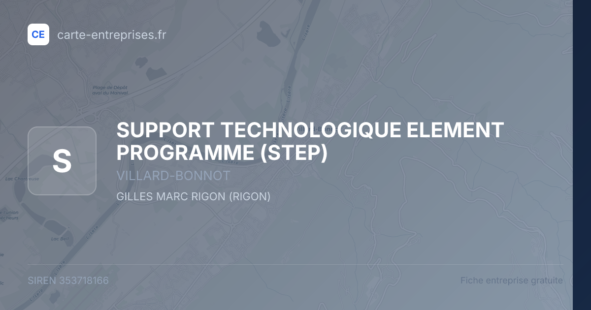 SUPPORT TECHNOLOGIQUE ELEMENT PROGRAMME (STEP) — 353718166 — fiche entreprise