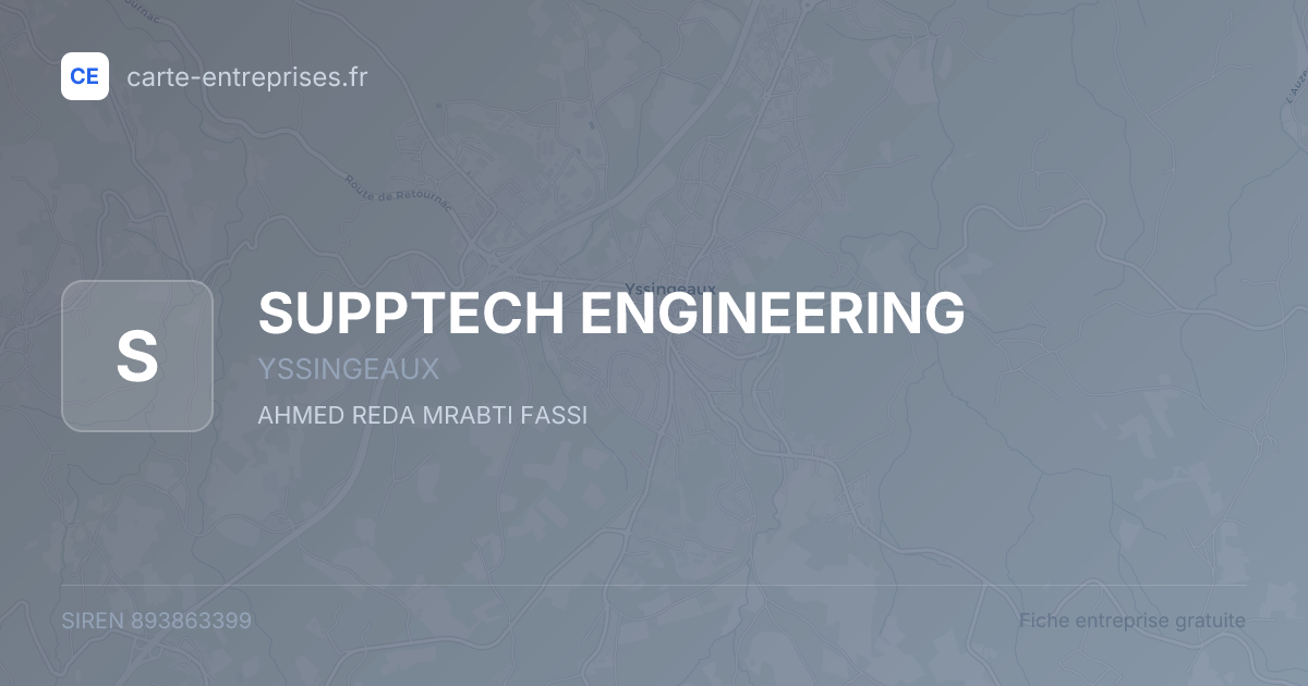 SUPPTECH ENGINEERING — 893863399 — fiche entreprise