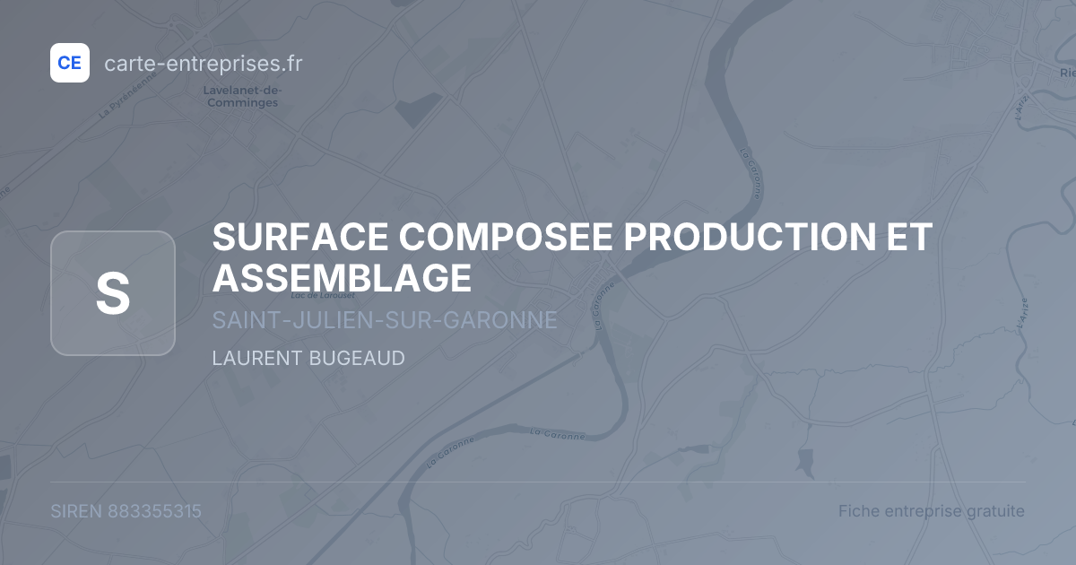 SURFACE COMPOSEE PRODUCTION ET ASSEMBLAGE — 883355315 — fiche entreprise