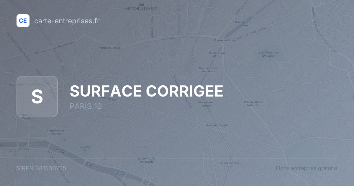 SURFACE CORRIGEE — 381500735 — fiche entreprise