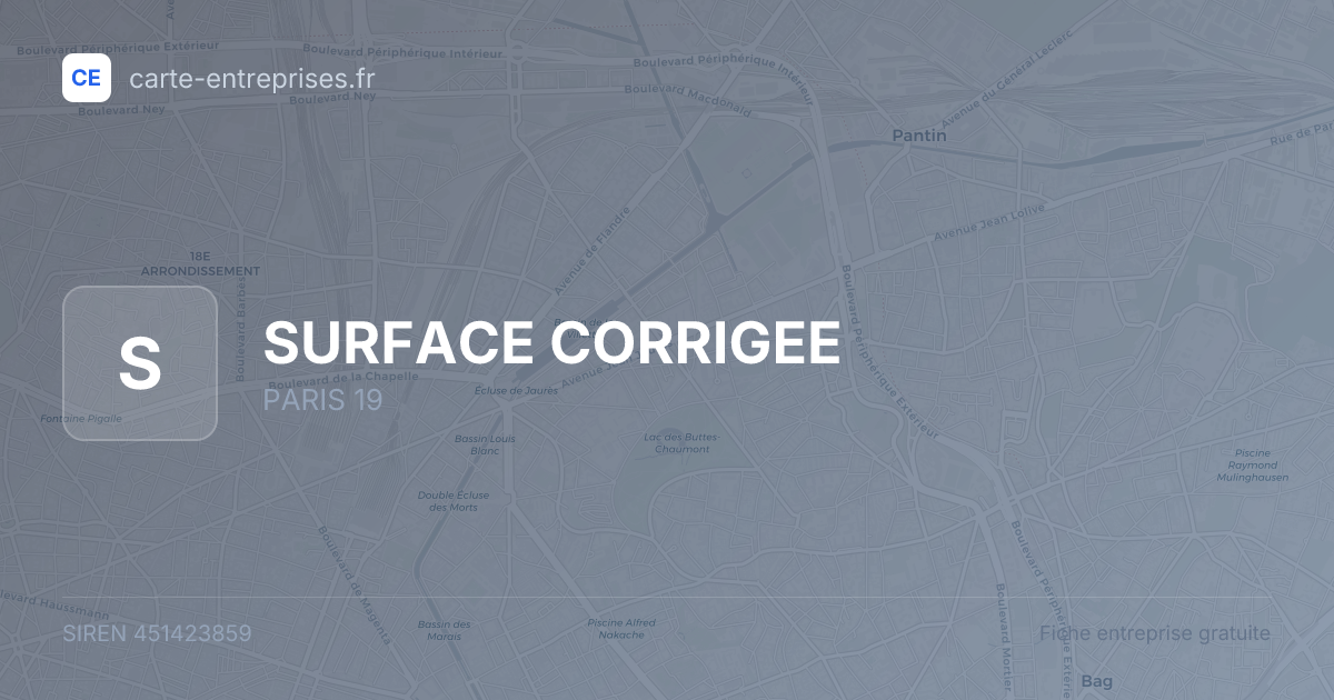 SURFACE CORRIGEE — 451423859 — fiche entreprise