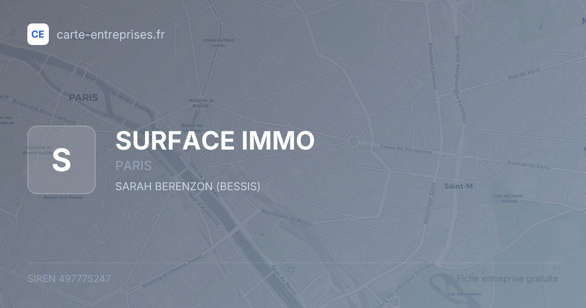 SURFACE IMMO — 497775247 — fiche entreprise