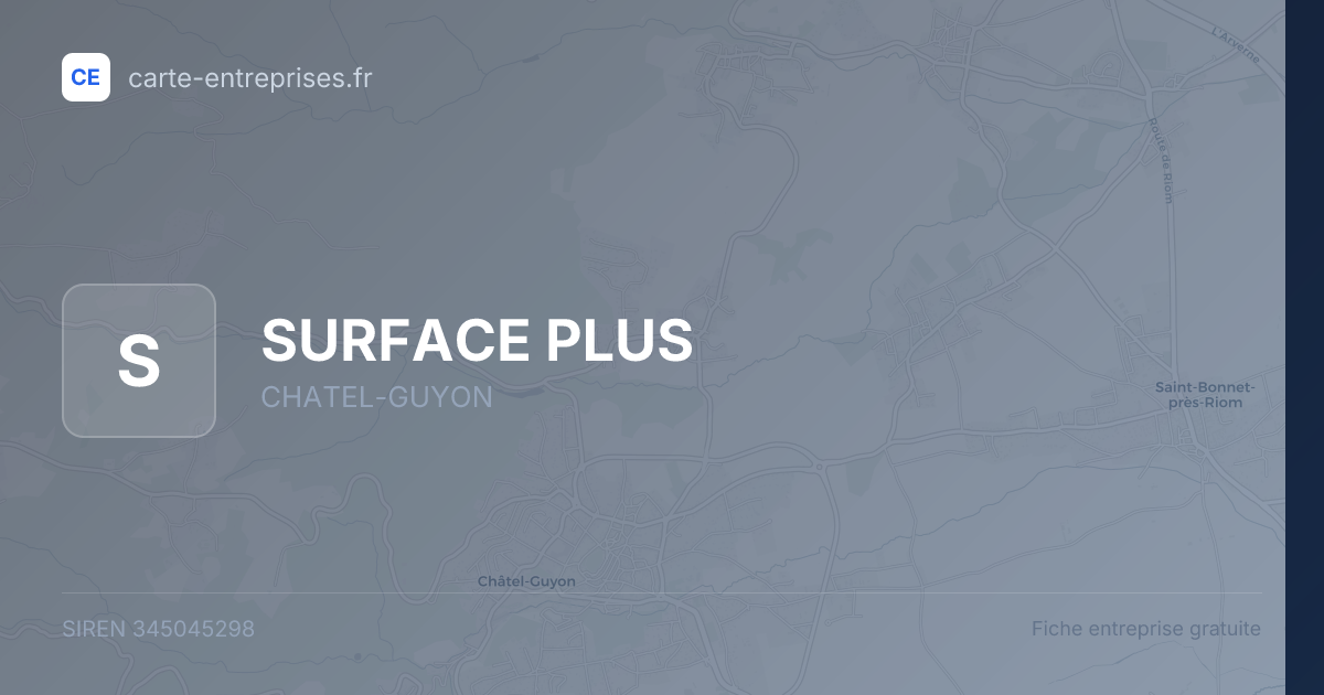 SURFACE PLUS — 345045298 — fiche entreprise
