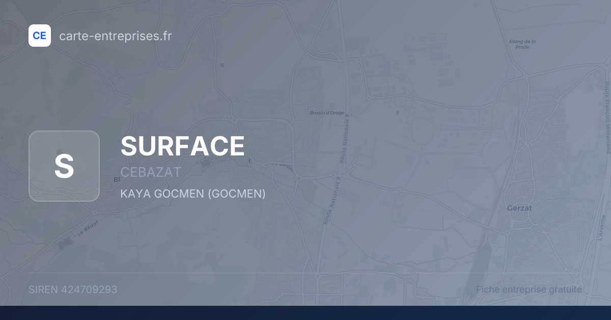 SURFACE — 424709293 — fiche entreprise