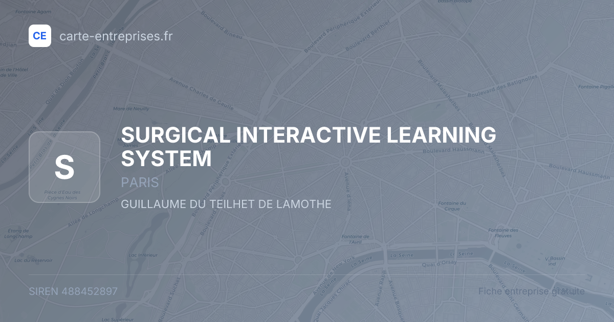 SURGICAL INTERACTIVE LEARNING SYSTEM — 488452897 — fiche entreprise