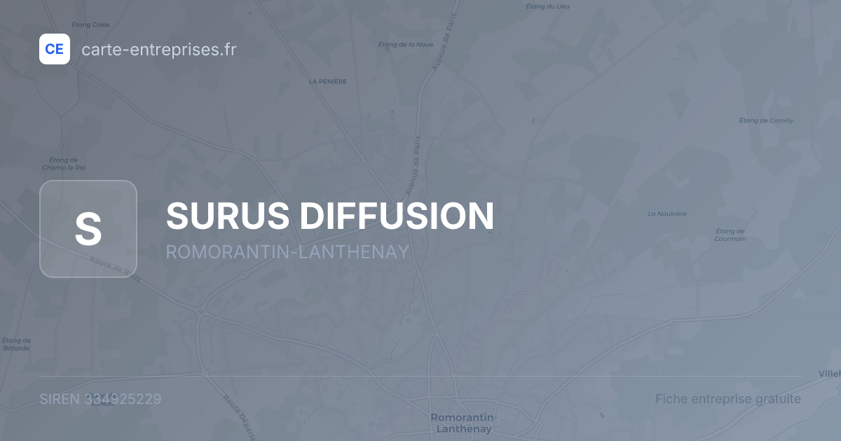 SURUS DIFFUSION — 334925229 — fiche entreprise