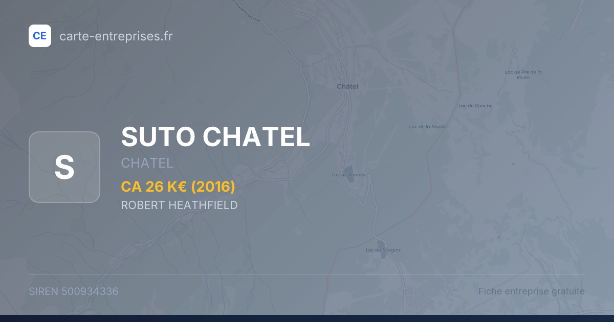 SUTO CHATEL — 500934336 — fiche entreprise