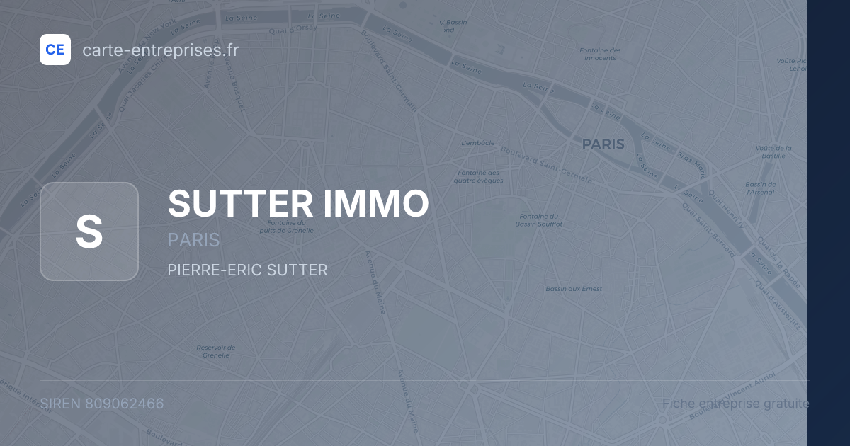 SUTTER IMMO — 809062466 — fiche entreprise