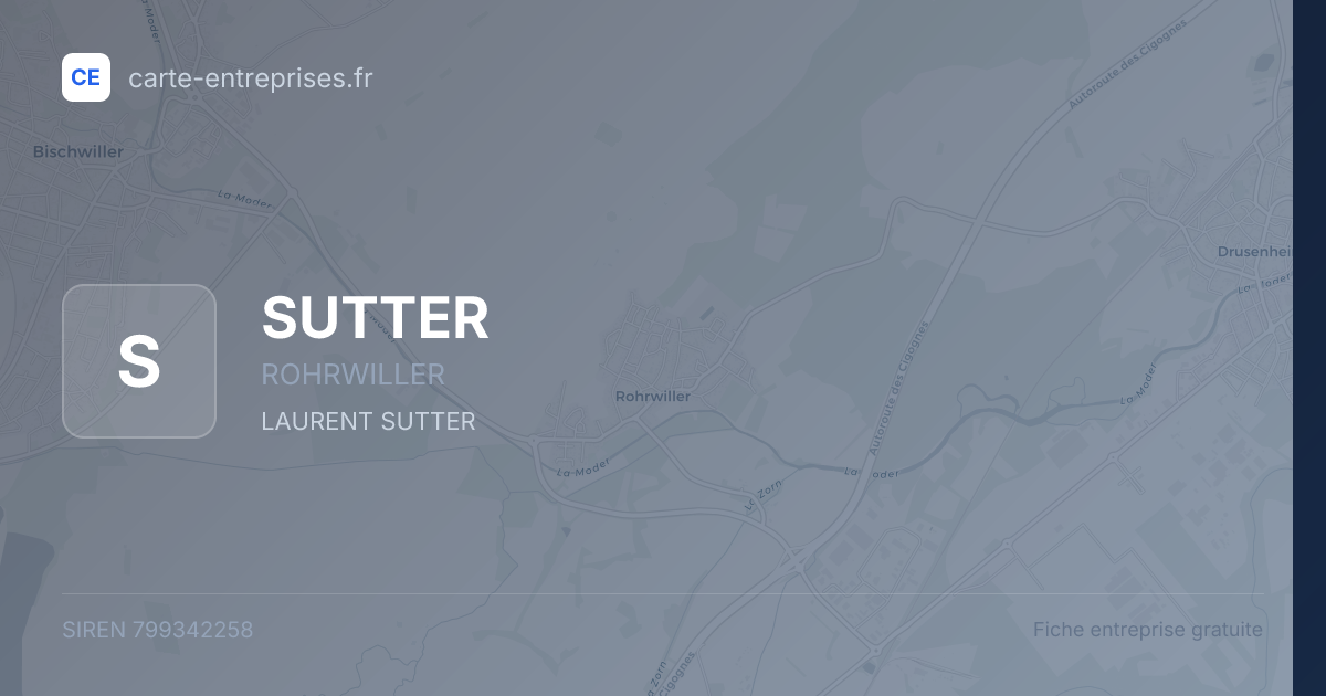 SUTTER — 799342258 — fiche entreprise