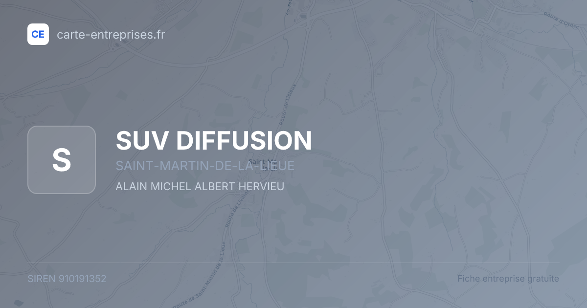 SUV DIFFUSION — 910191352 — fiche entreprise