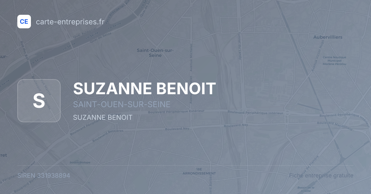 SUZANNE BENOIT — 331938894 — fiche entreprise