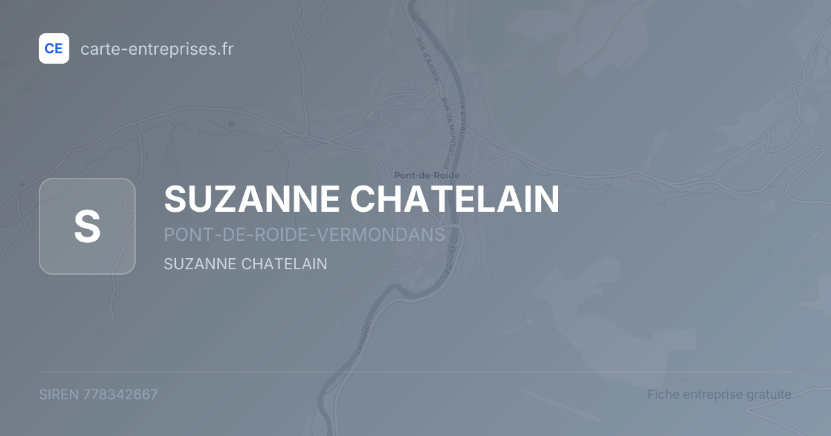 SUZANNE CHATELAIN — 778342667 — fiche entreprise