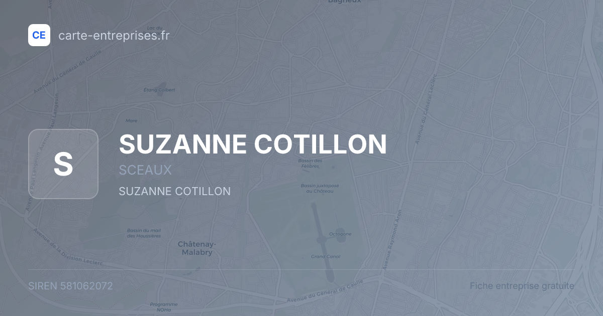 SUZANNE COTILLON — 581062072 — fiche entreprise