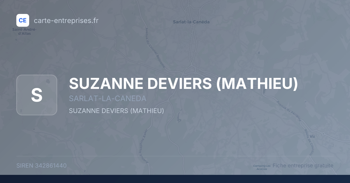 SUZANNE DEVIERS (MATHIEU) — 342861440 — fiche entreprise