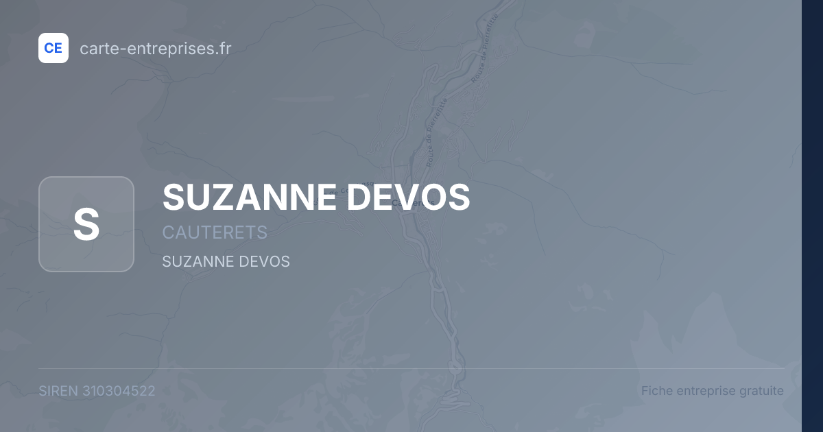 SUZANNE DEVOS — 310304522 — fiche entreprise