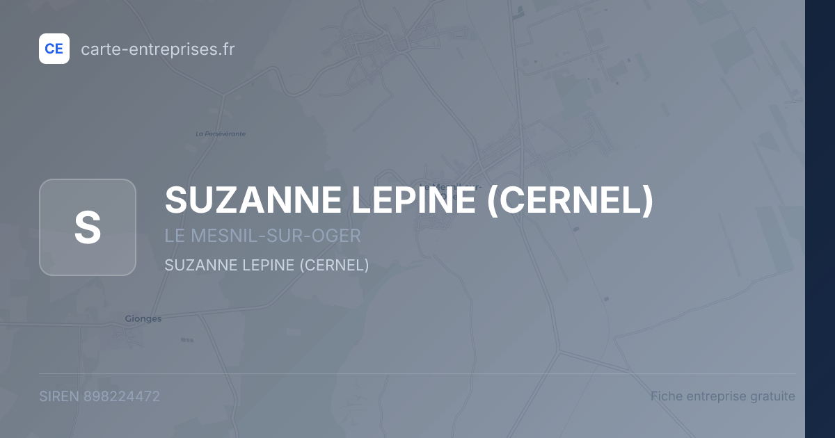 SUZANNE LEPINE (CERNEL) — 898224472 — fiche entreprise