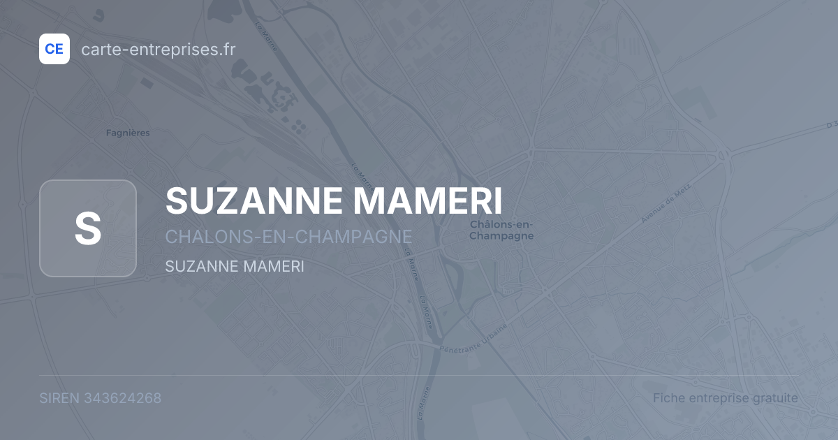 SUZANNE MAMERI — 343624268 — fiche entreprise