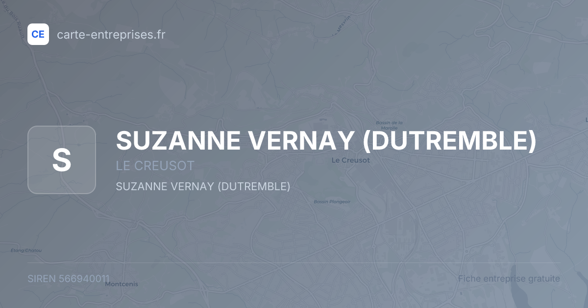 SUZANNE VERNAY (DUTREMBLE) — 566940011 — fiche entreprise