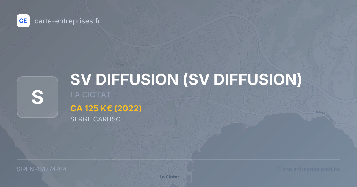 SV DIFFUSION — 451774764 — fiche entreprise