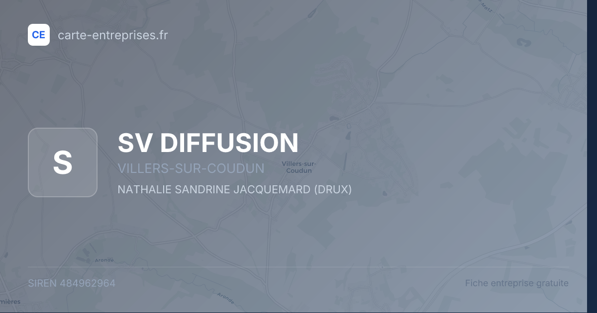 SV DIFFUSION — 484962964 — fiche entreprise