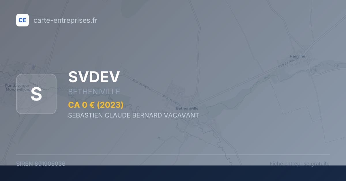 SVDEV — 891905036 — fiche entreprise