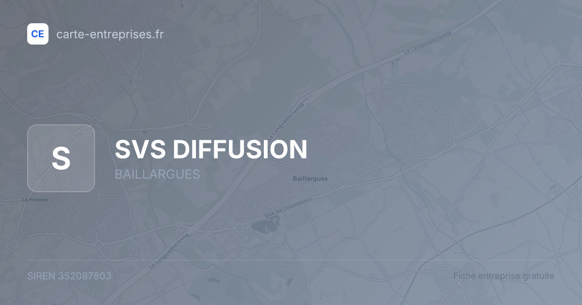 SVS DIFFUSION — 352087803 — fiche entreprise