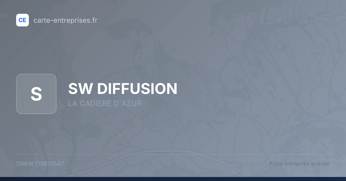 SW DIFFUSION — 751970567 — fiche entreprise