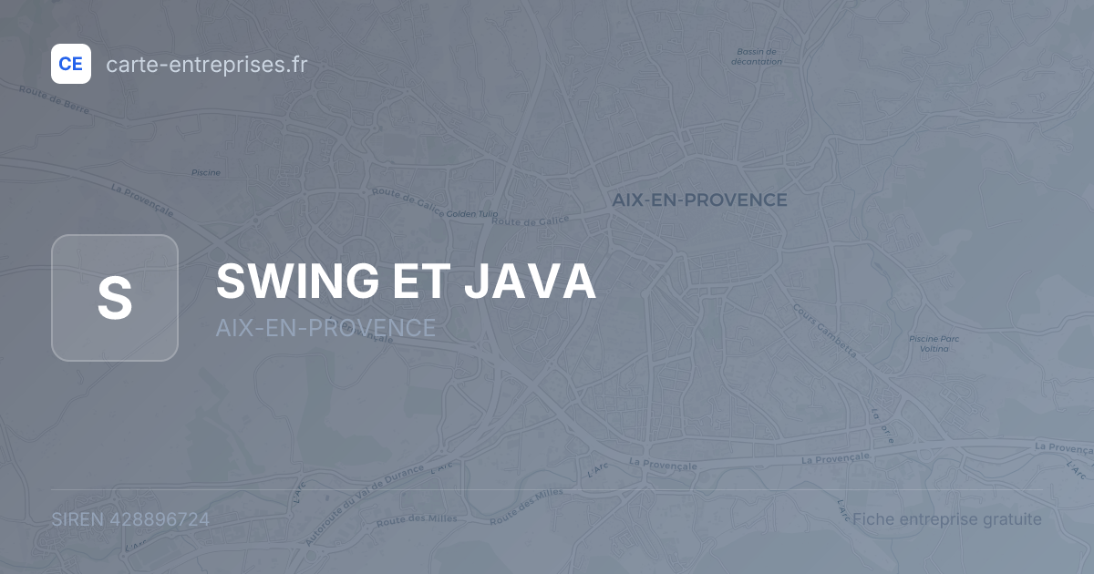 SWING ET JAVA — 428896724 — fiche entreprise