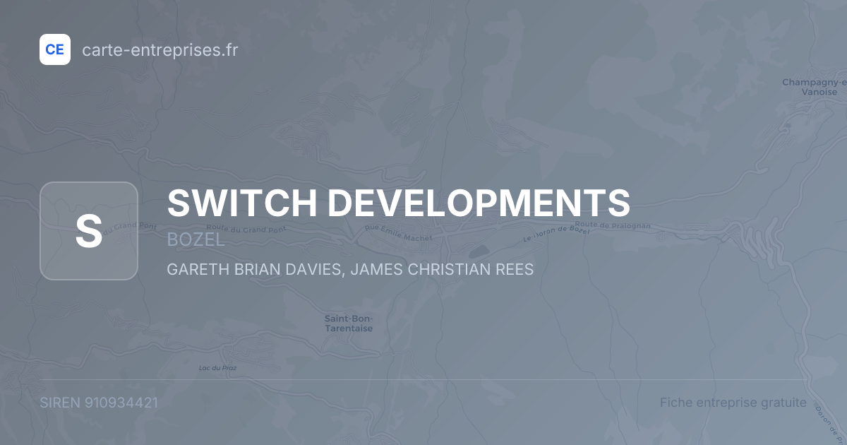 SWITCH DEVELOPMENTS — 910934421 — fiche entreprise