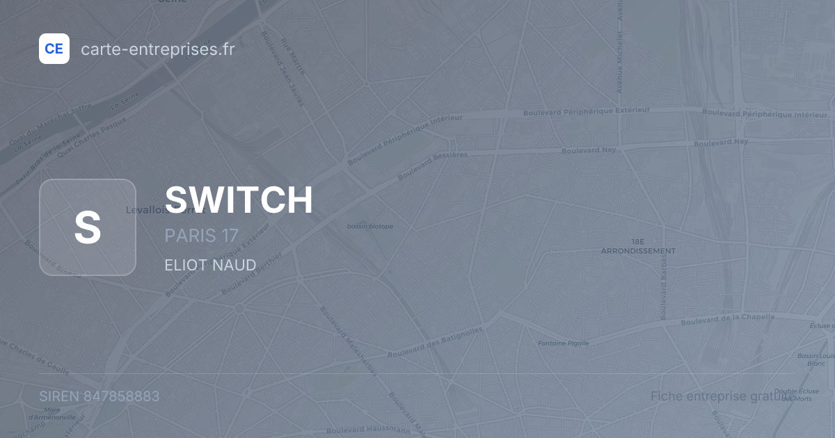 SWITCH — 847858883 — fiche entreprise