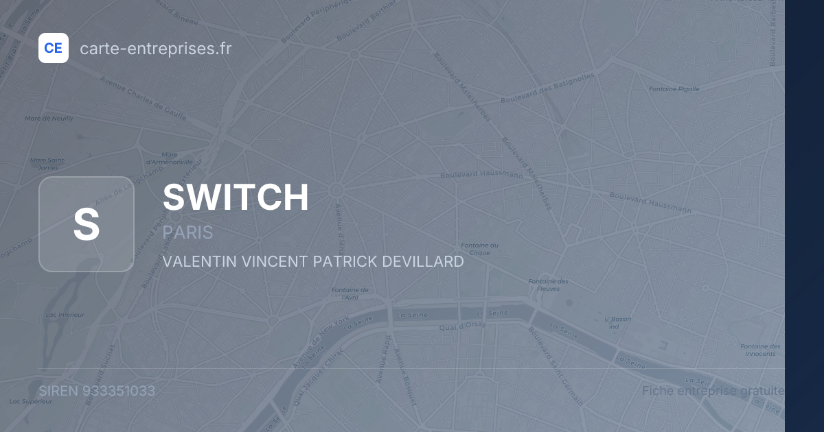 SWITCH — 933351033 — fiche entreprise