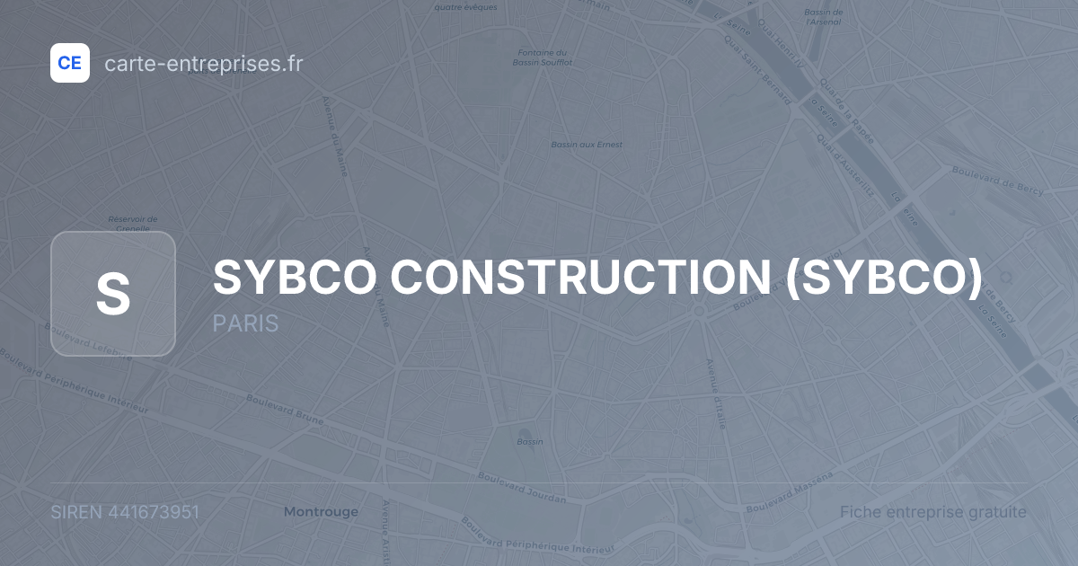 SYBCO CONSTRUCTION (SYBCO) — 441673951 — fiche entreprise