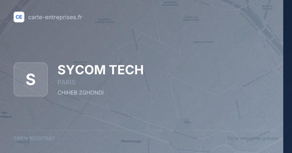 SYCOM TECH — 952071587 — fiche entreprise