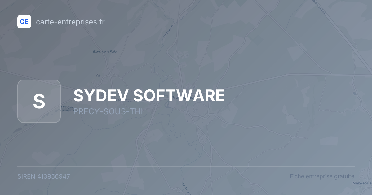 SYDEV SOFTWARE — 413956947 — fiche entreprise