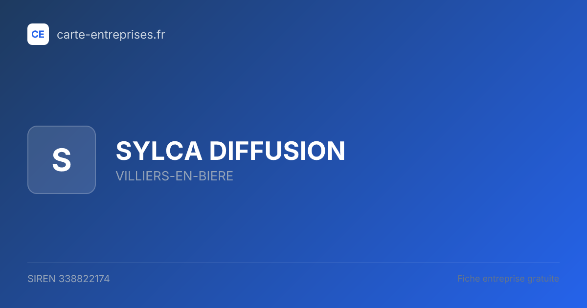 SYLCA DIFFUSION — 338822174 — fiche entreprise