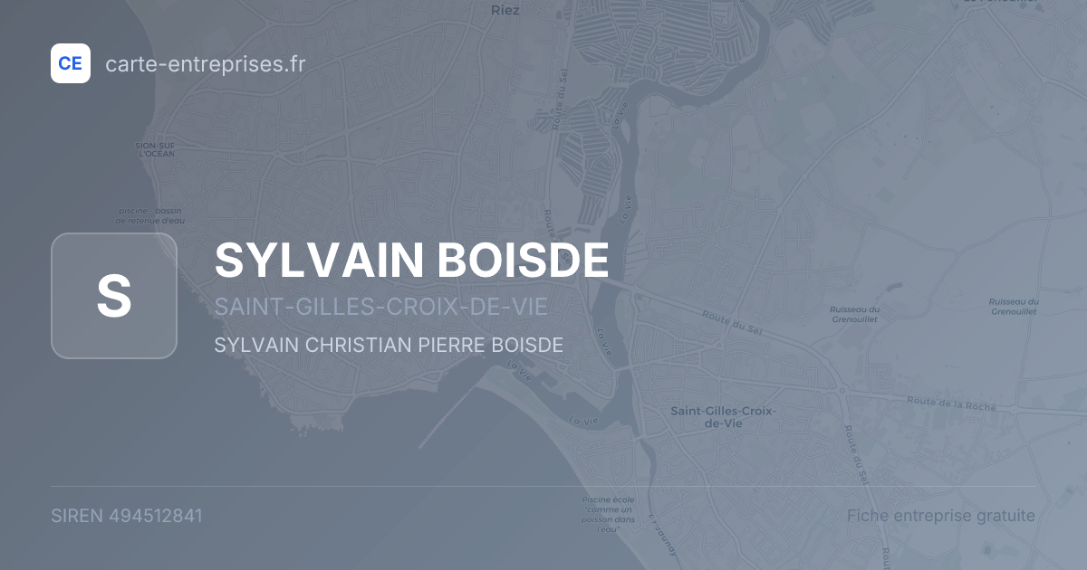 SYLVAIN BOISDE — 494512841 — fiche entreprise