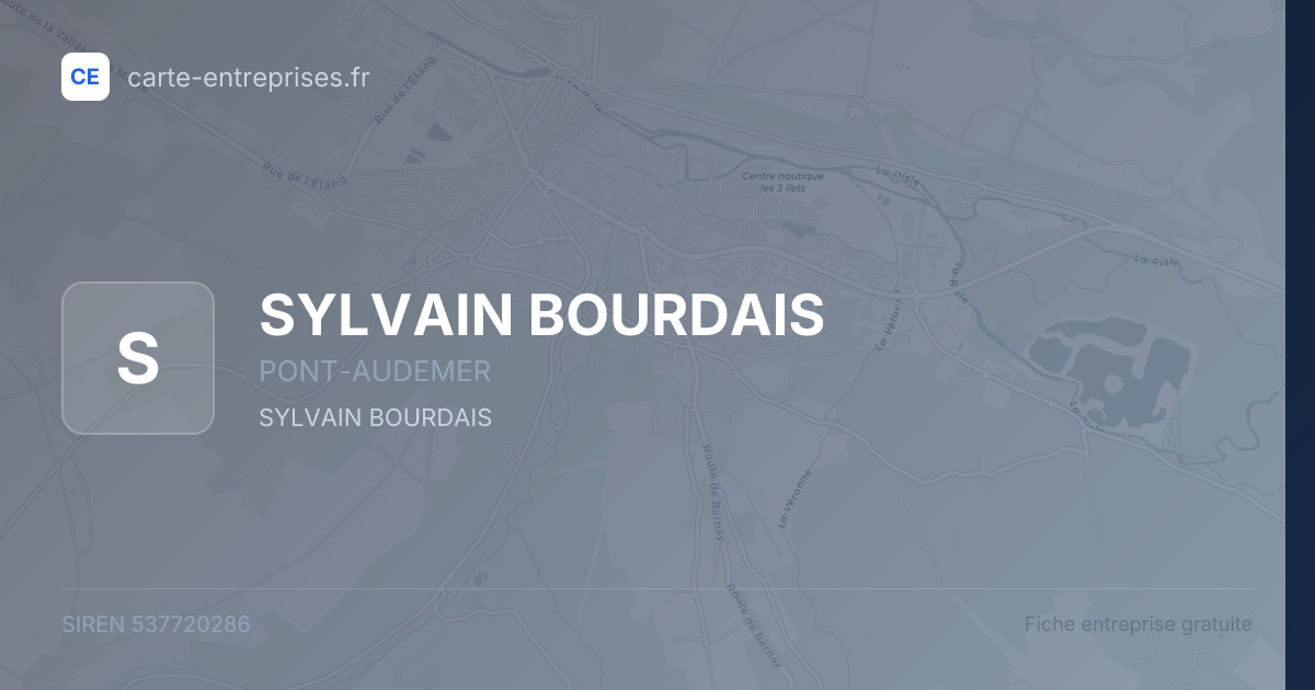SYLVAIN BOURDAIS — 537720286 — fiche entreprise