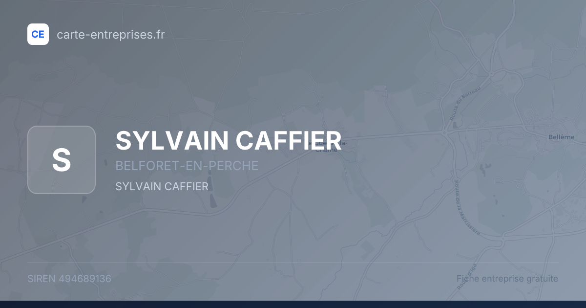 SYLVAIN CAFFIER — 494689136 — fiche entreprise